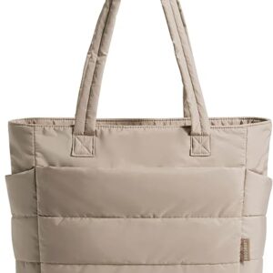 Tote Bag for Women, Lightweight Puffy Tote Bag with Compartments Shoulder Bag Handbag for Travel, Work, Gym | Lightweight, Puffy, Quilted, for Travel, Work