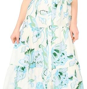 Vince Camuto Women’s Short Sleeve Button Front Belted Maxi Dress