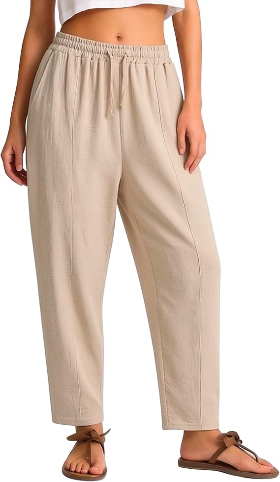 Women's Loose Fit Palazzo Lounge Pants – Cropped Wide Leg Trousers for Women