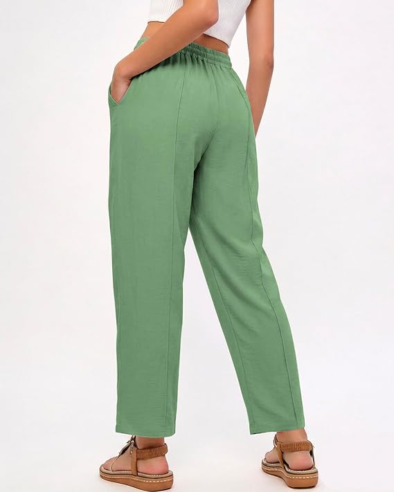 Women's Loose Fit Palazzo Lounge Pants – Cropped Wide Leg Trousers for Women - Image 2