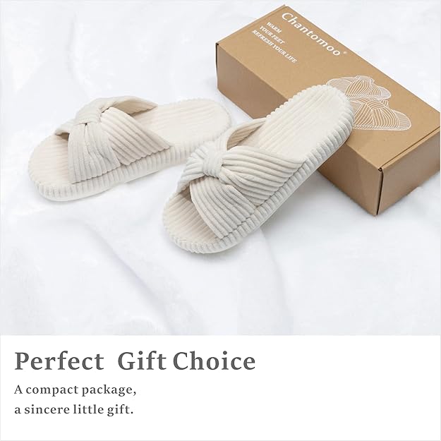 Comfy Memory Foam Slippers for Women | Soft Corduroy House Shoes - Image 6