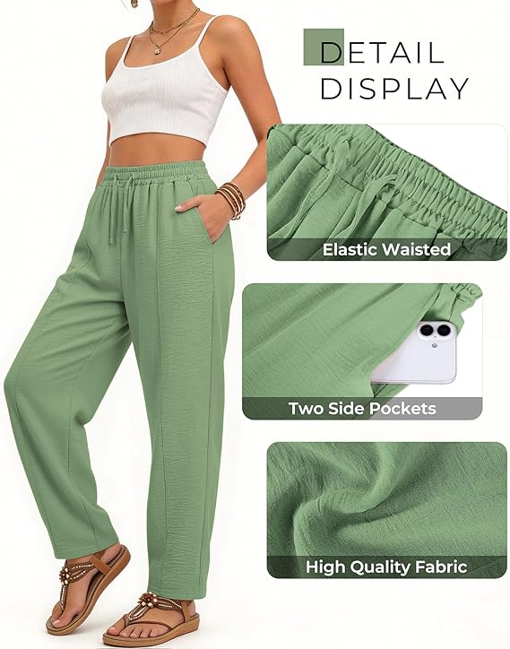 Women's Loose Fit Palazzo Lounge Pants – Cropped Wide Leg Trousers for Women - Image 7